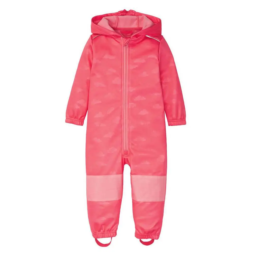 2024 new 2-10 year old children\'s soft shell jumpsuit for boys and girls plus fleece jumpsuit windproof and rainproof