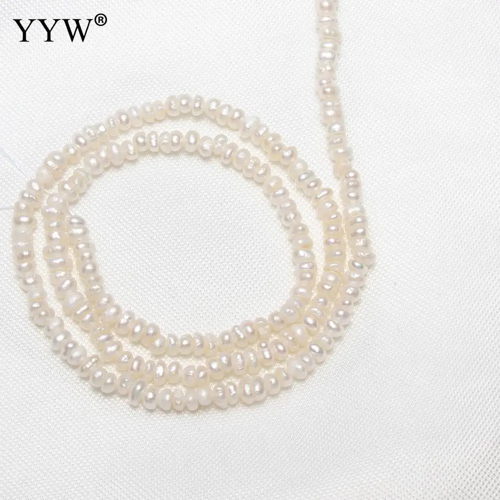 2-2.5mm Cultured Potato Freshwater Natural White Pearl Beads For Diy Necklace Bracelet Jewelry Making Approx0.8mm Sold By Strand