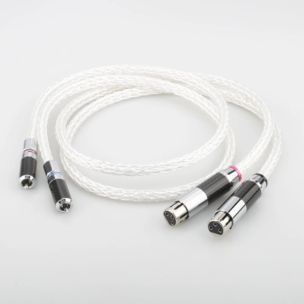 Audiocrast 8AG Signature OCC Silver Plated RCA Male To XLR Female Plug Audio Cable XLR (female) To RCA (male) Audio Cable