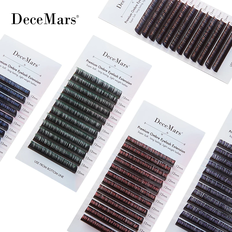 DeceMars Gradient  Red/ Purple/Green/Brown/Blue  Eyelash Extension