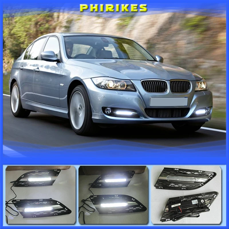 2PCS Car LED DRL For BMW E90 3series 328i 320i 323i 325i 330i 2010 2011 2012 Daytime Running Lights Daylight Fog lamp