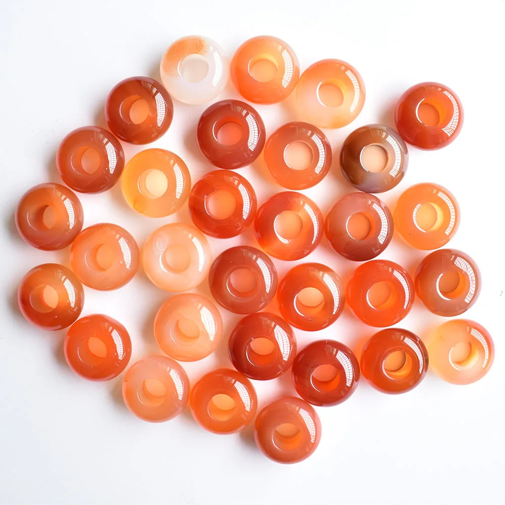 Fashion good quality natural red onyx round shape big hole beads for jewelry marking 30pcs/lot wholesale free shipping