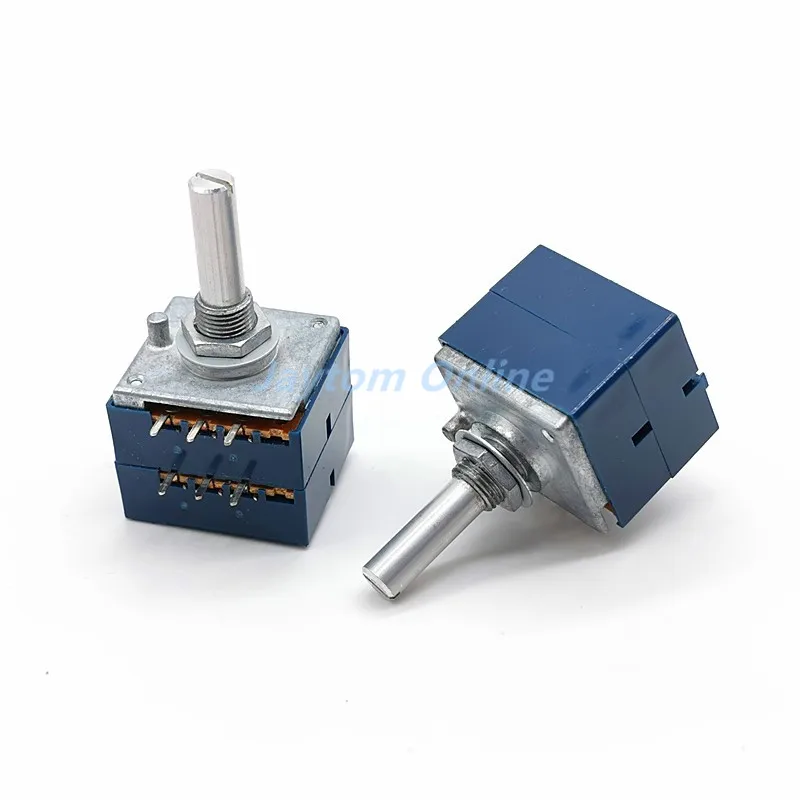 Double Volume Potentiometer ALPS RK27 10KA 20KA 50KA 100KA 250KAx2 Dual Unit 6Pins Round Handle Rotary Switch