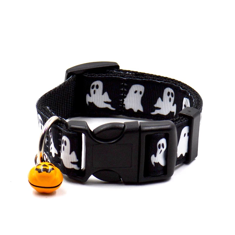 Nylon Halloween Pet Small Dog Collar Dog Pet Puppy Collar With Bell Festival Puppy Doggy Dress Up Collar  Pet Dog Collar