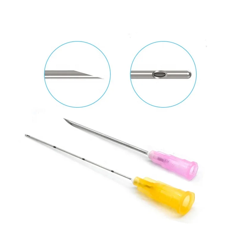 50pcs Blunt-tip Cannula for filler injection 14G 18G 20G 21G 22G 23G 25G27G30G uric acid facial filling nose slight blunt needle