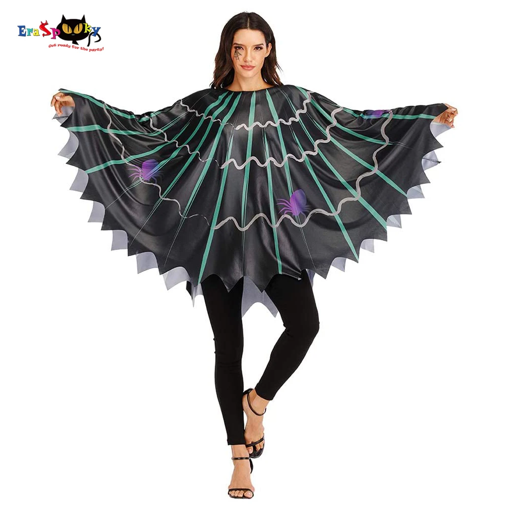 Eraspooky delle Donne Ragnatela Spider Web Costume Mantello Costume di Halloween Per Adulti Spaventoso Spider Del Partito Del Vestito Operato