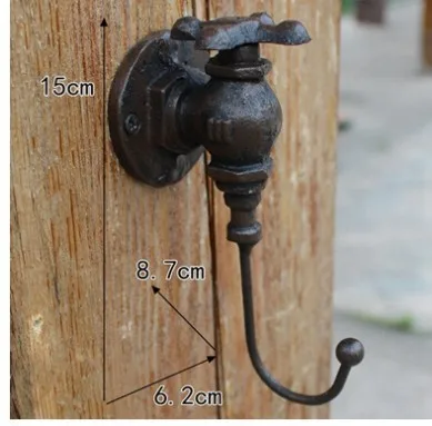 1Pieces H:13 CM  LOFT Industrial Retro Style Cast Iron Wall Hook Clothes Hooks Decorative