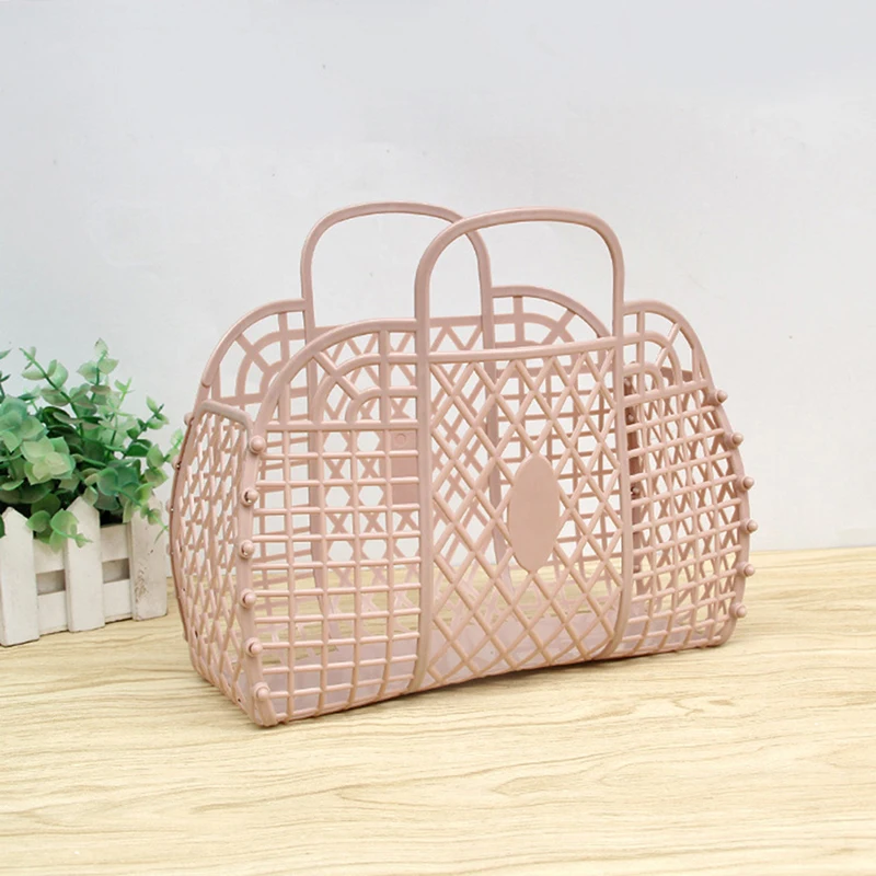 1pcs Bathroom Laundry Basket Foldable Mesh Portable Plastic Bathroom Laundry Basket Assemble the Wash Basket