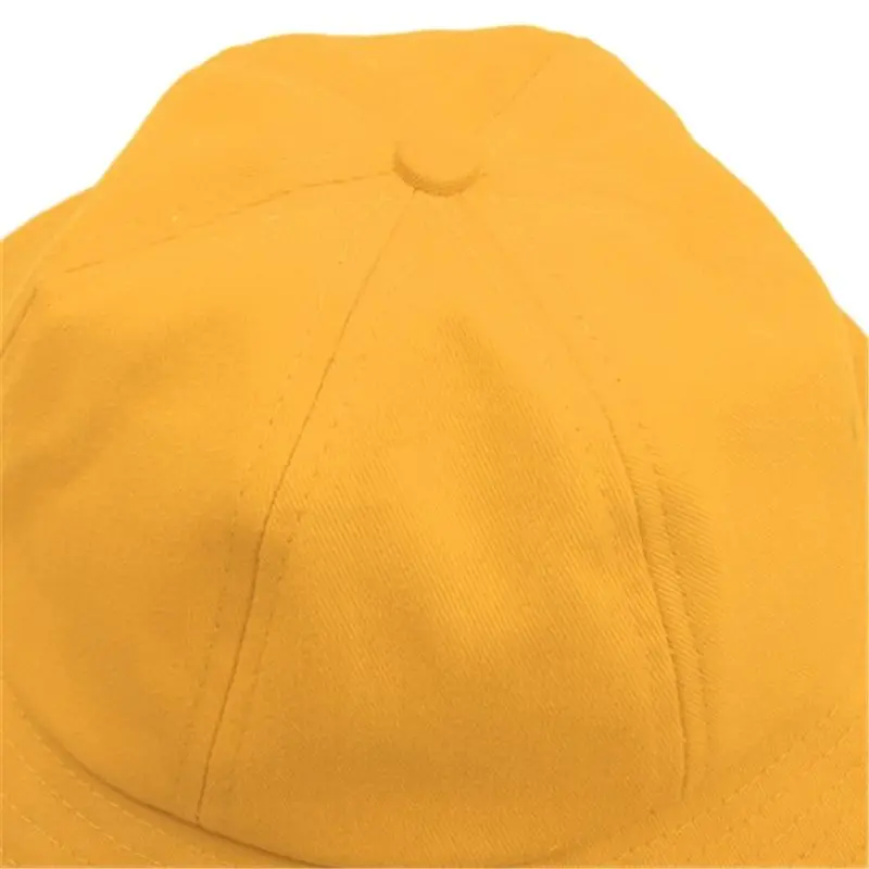 Asia Style 52-54cm Primary Walk Kindergarten School Safety Yellow Bucket Hat Cute Boy Girl Panama Cotton Fisherman Cap T33