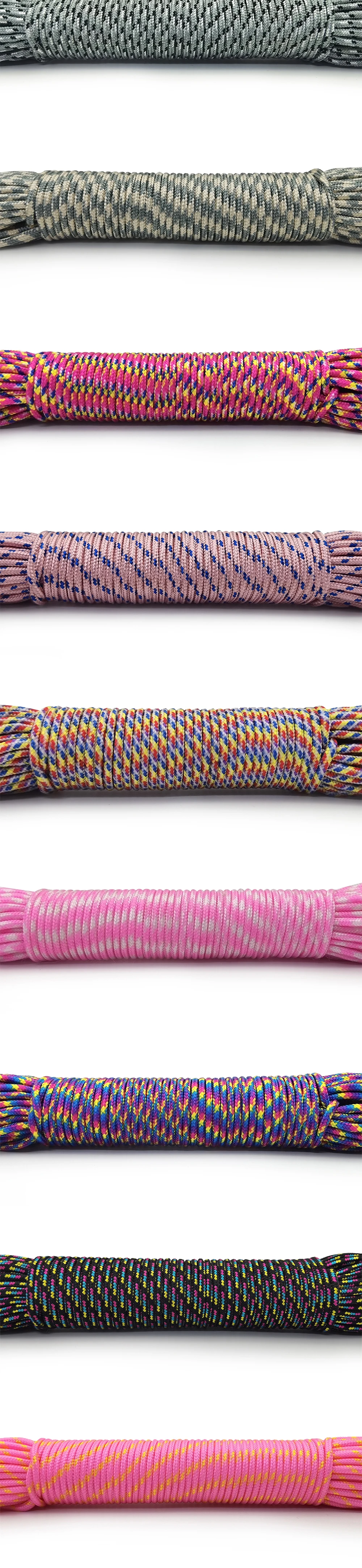 100 Meter 328 Fuß Paracord 3mm Einstreifiges Paracord für Überlebensausrüstung Fallschirmschnur Lanyard Camping Klettern Campingseil Wandern – Detail 2