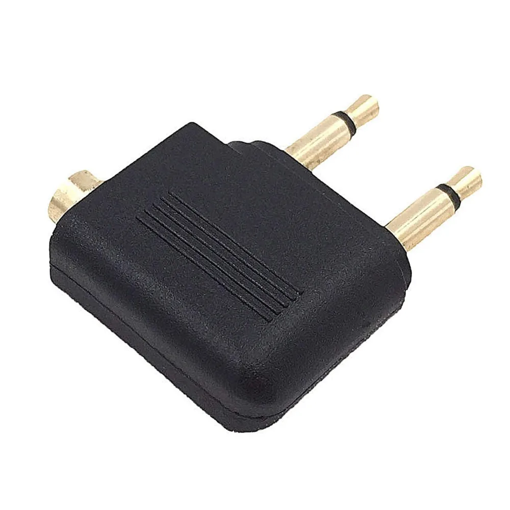 2 Adattatori Per Cuffie Da Aereo – Jack Mono 3,5 Mm A 3,5 Mm – Placcati Oro, In Lega Di Alluminio – Convertitori Per Ascoltare Musica In Volo