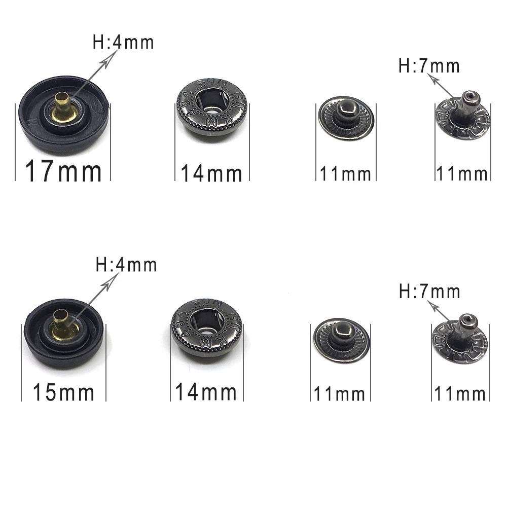 50sets Snaps top cover Black and white nylon material Buttons Plastic snaps button Rivet Button accessories T3T5 T8 button