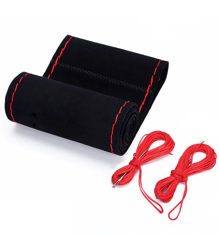 Pelz Lenkrad Abdeckung Für Auto Universal 38 cm Geflochtene Auto Lenkrad Schutz Abdeckung Leder Anti Slip Innen Teile – Detail 11