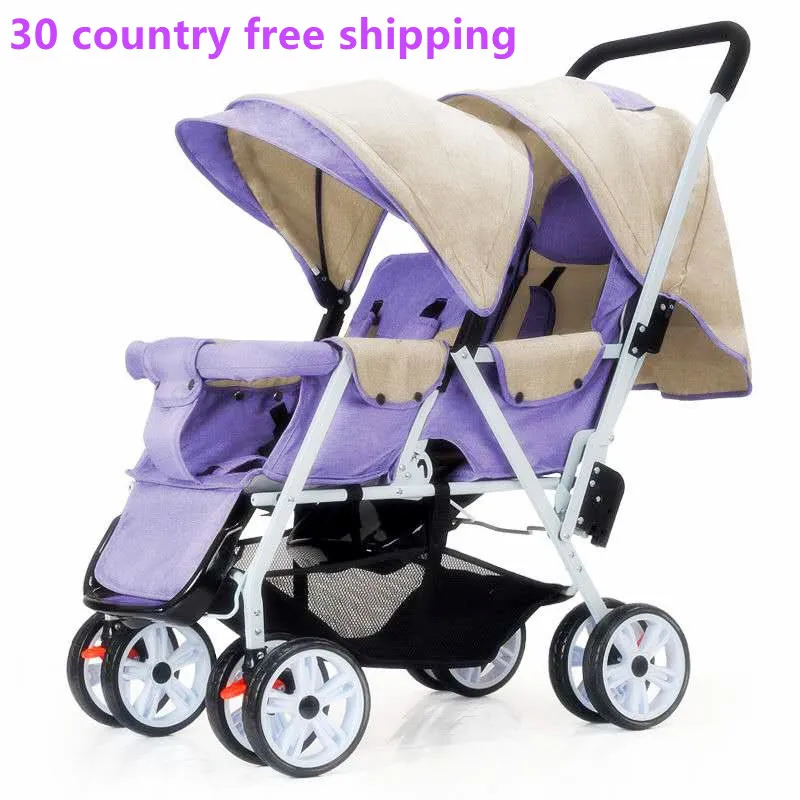 Baby transport Folding bicycle rear seat ba\'b\'y seat twin stroller back and forth sit light can sit double size baby stroller