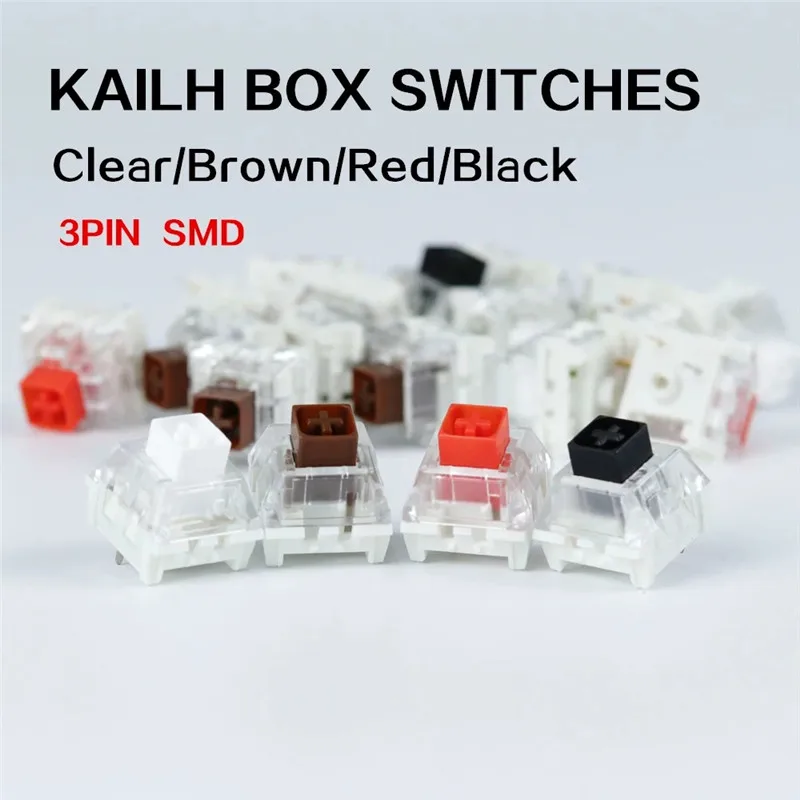 Imagem -04 - Caixa de Kailh mx Switches Branco Vermelho Preto Marinha Jade Silencioso Rosa Marrom Azul Pesado Laranja Amarelo 3pin Personalizado Teclado Gamer Caixa Interruptor