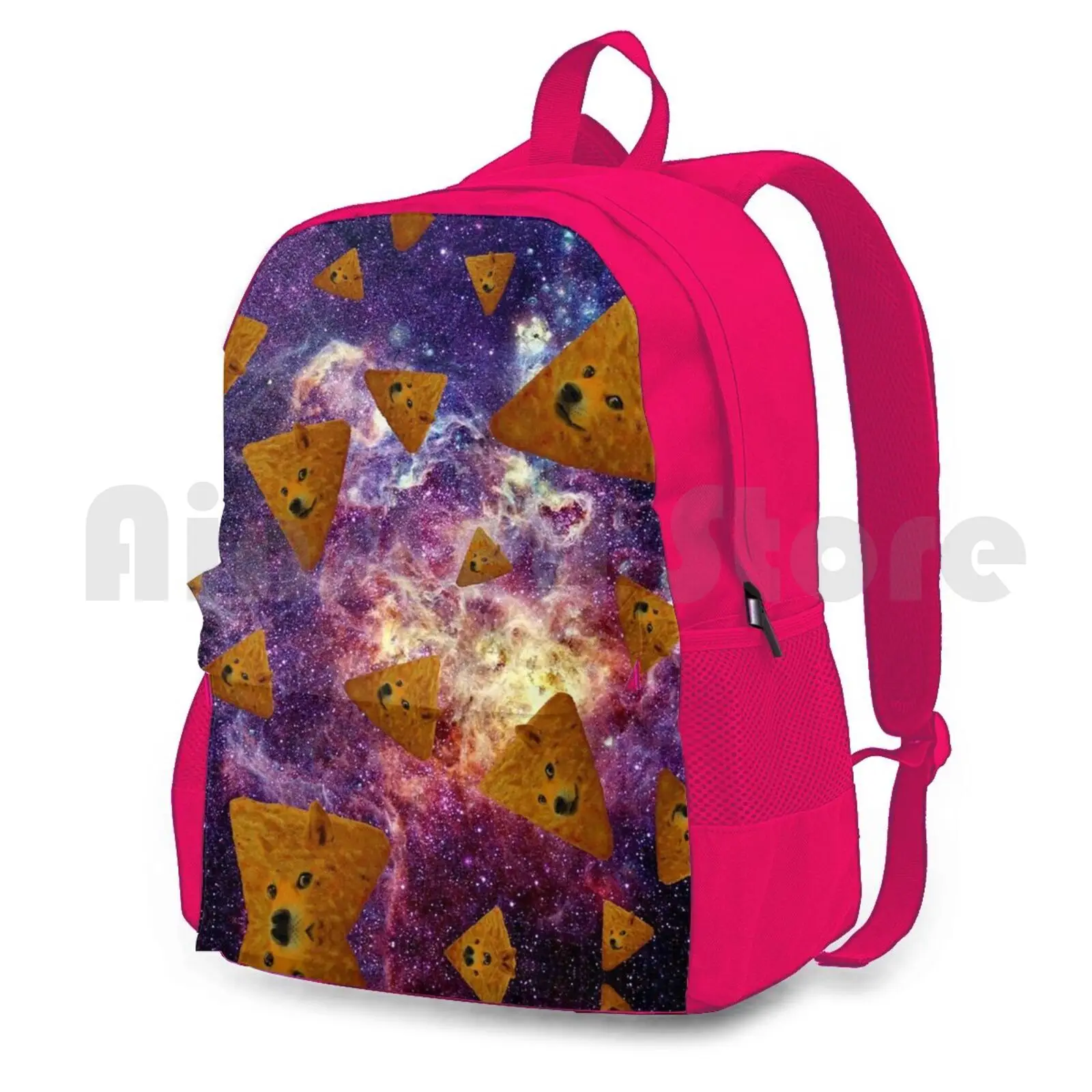 Doge no espaço ao ar livre caminhadas mochila equitação escalada saco de esportes doge dogeritos chips mlg 360 noscope quickscope violeta malva