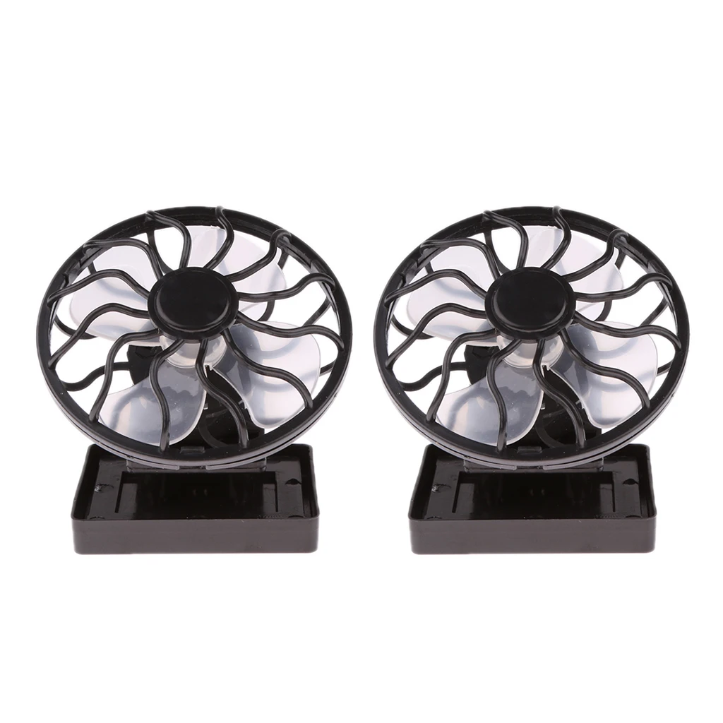 2 шт. ABS Пластиковый Солнцезащитный Мощность вентилятор Солнечный потолочный вентилятор мини Портативный путешествия черный