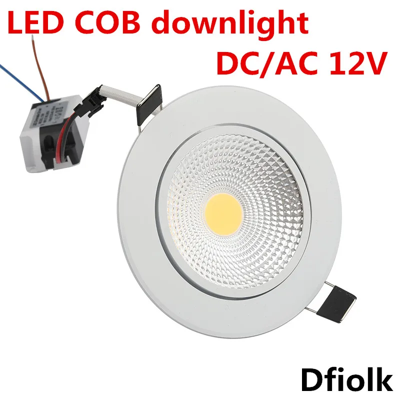 Oprawa LED typu Downlight Super Heldere Verzonken LED oprawa punktowa COB 5 W 7 W 9 W 12 W reflektor LED dekoracyjna lampa plafonowa AC/DC 12 V