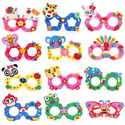 Gafas de diamante EVA para niños, juguetes educativos artesanales, manualidades creativas, regalos de cumpleaños, 4 piezas por juego