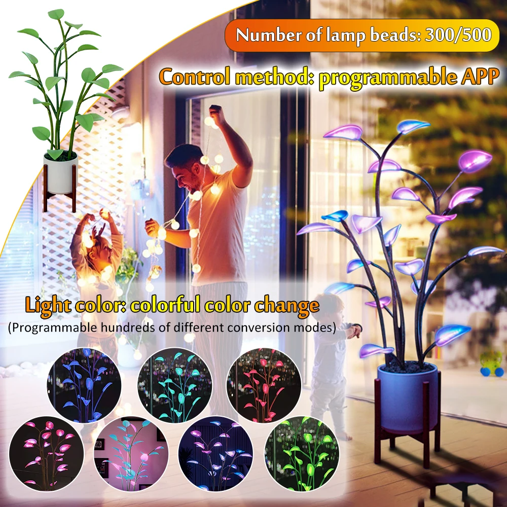 Imagem -02 - Mágico Led Houseplant Lâmpada Interior Decoração Programável Luz Noturna Mutável Cor Planta Mágica Lâmpada para Decoração de Casa Luzes Bonsai