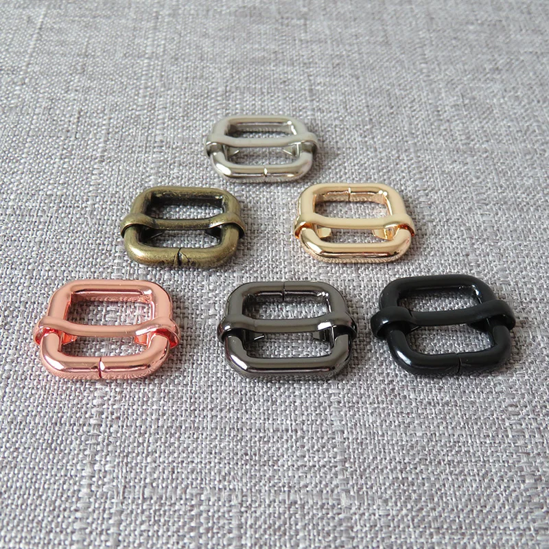 100 pcs 15mm metal belt buckle slider hardware for bag handbag cat dog collar sewing garment accessory packsack straps adjuster