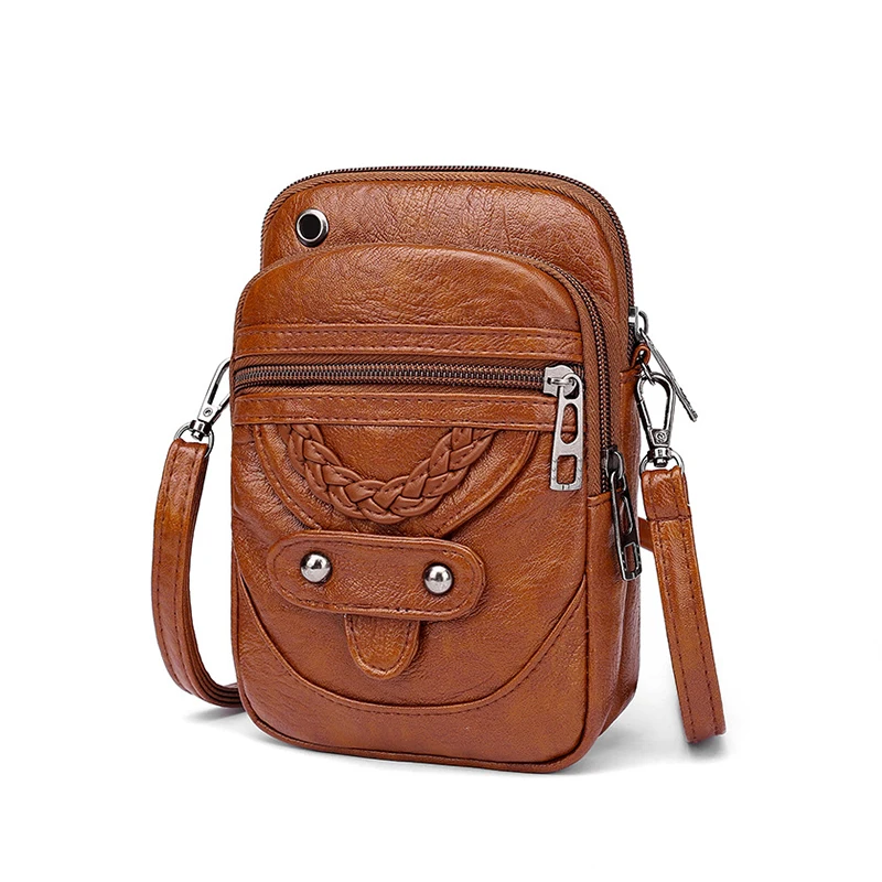 Multifunktion ale weiche pu Leder kleine Umhängetasche für Frauen Vintage Umhängetasche Geldbörse Handy Baga Handtasche Geldbörse – Detail 20