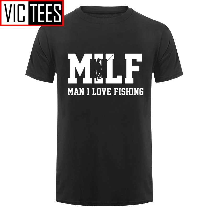 Men Summer Fashion MILF T Shirt Fish Cotton Man I Love Fishinger T-shirt Tops Camisetas Tshirt