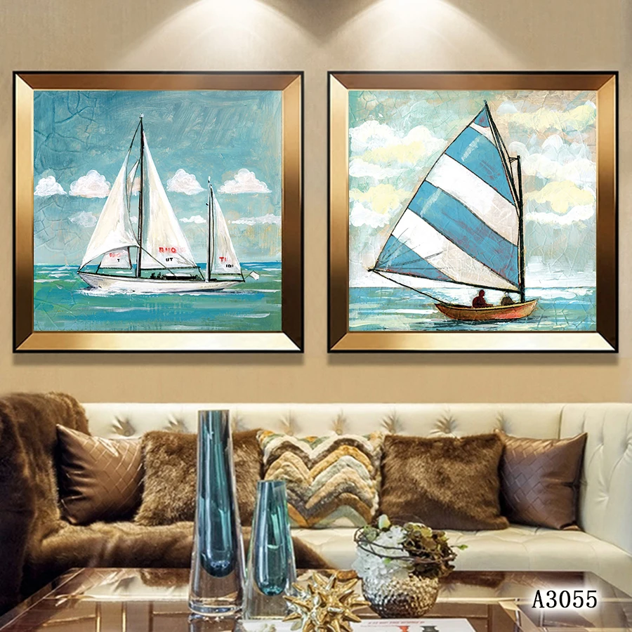 Abstract Oil Painting Print on Canva 2pcs Modular Shell  Conch Canvas Art Printing Canvas Painting Wall Art Picture Home Decor