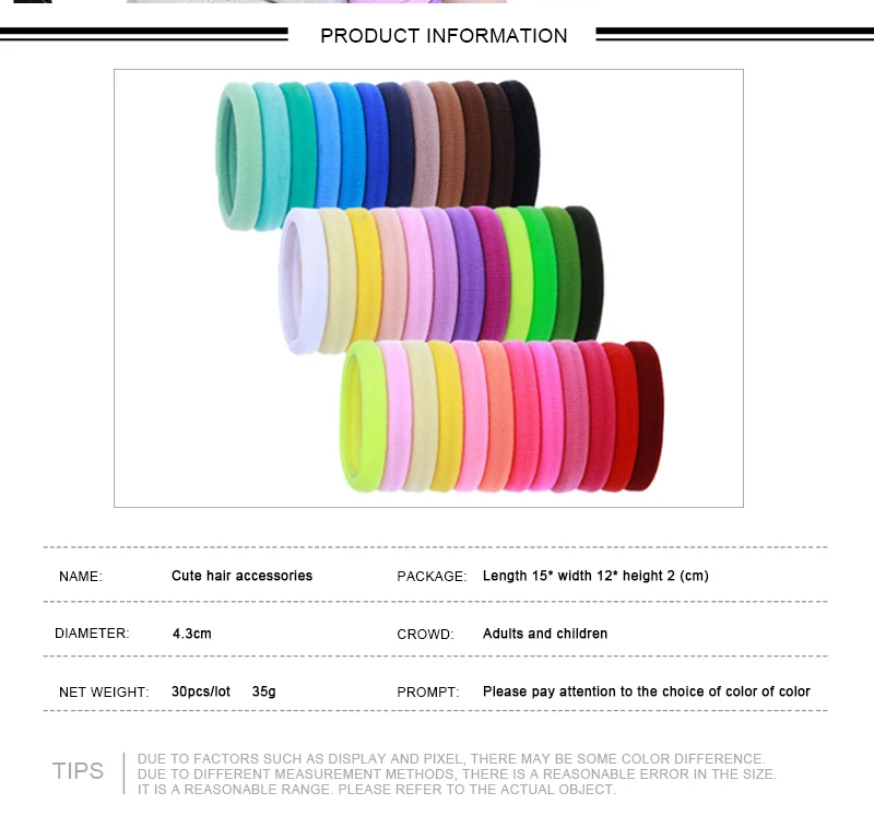 4,3cm Damen Pferdeschwanzhalter Gummiband Scrunchie Haarband Mädchen Yoga Haargummi Nylon Elastisches Haarband Haaraccessoires 30 Stück/Set – Detail 4
