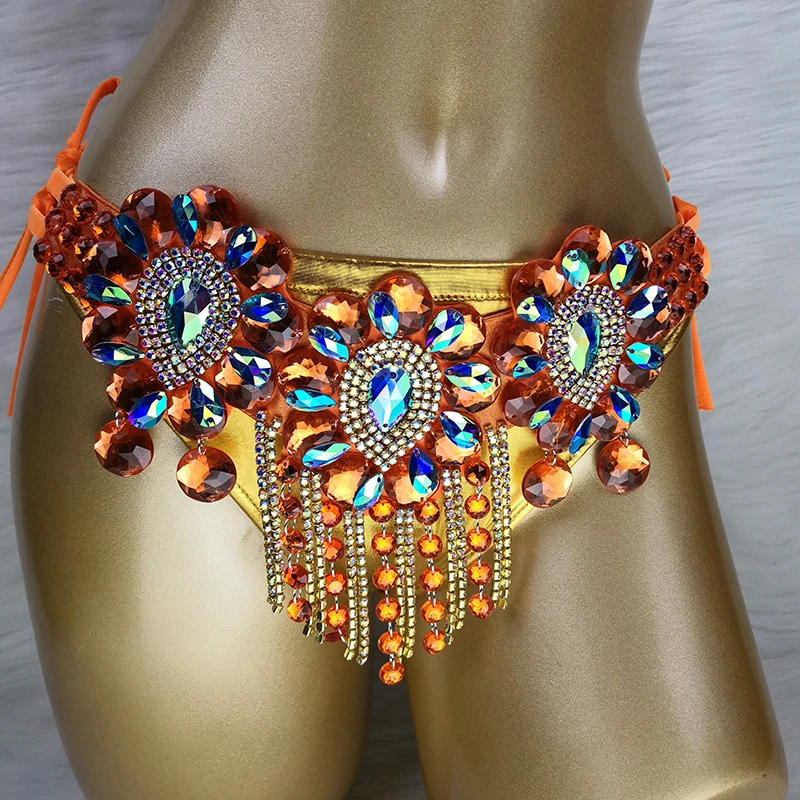 New Arrival Sexy Samba Carnival For Women Wire Bra & Belt  stones Samba Suit free shipping C021