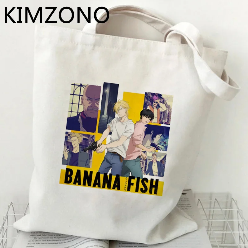 Banana Fish shopping bag grocery reusable shopper bolso bag sacola tote reciclaje woven grab