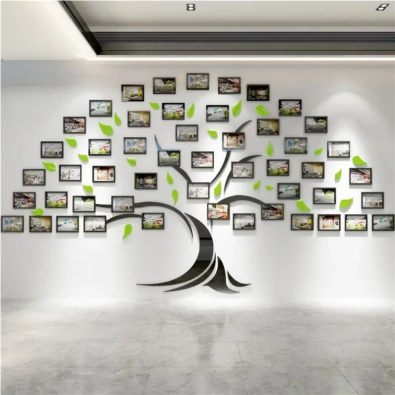 

Sector Big Tree Frame Wall Stickers Office Culture Wall Stickers 3dwaterproof Decals Livingroom Background Wall Acrylic Mural