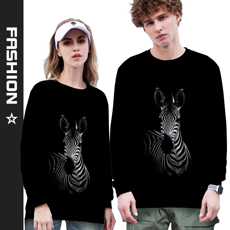 3d Hoodies Pullover Print Animal Zebra and Horse Costume Men Women Capless Sweatshirts Daily Casual Long Sleeve Cool Hoodie Tops