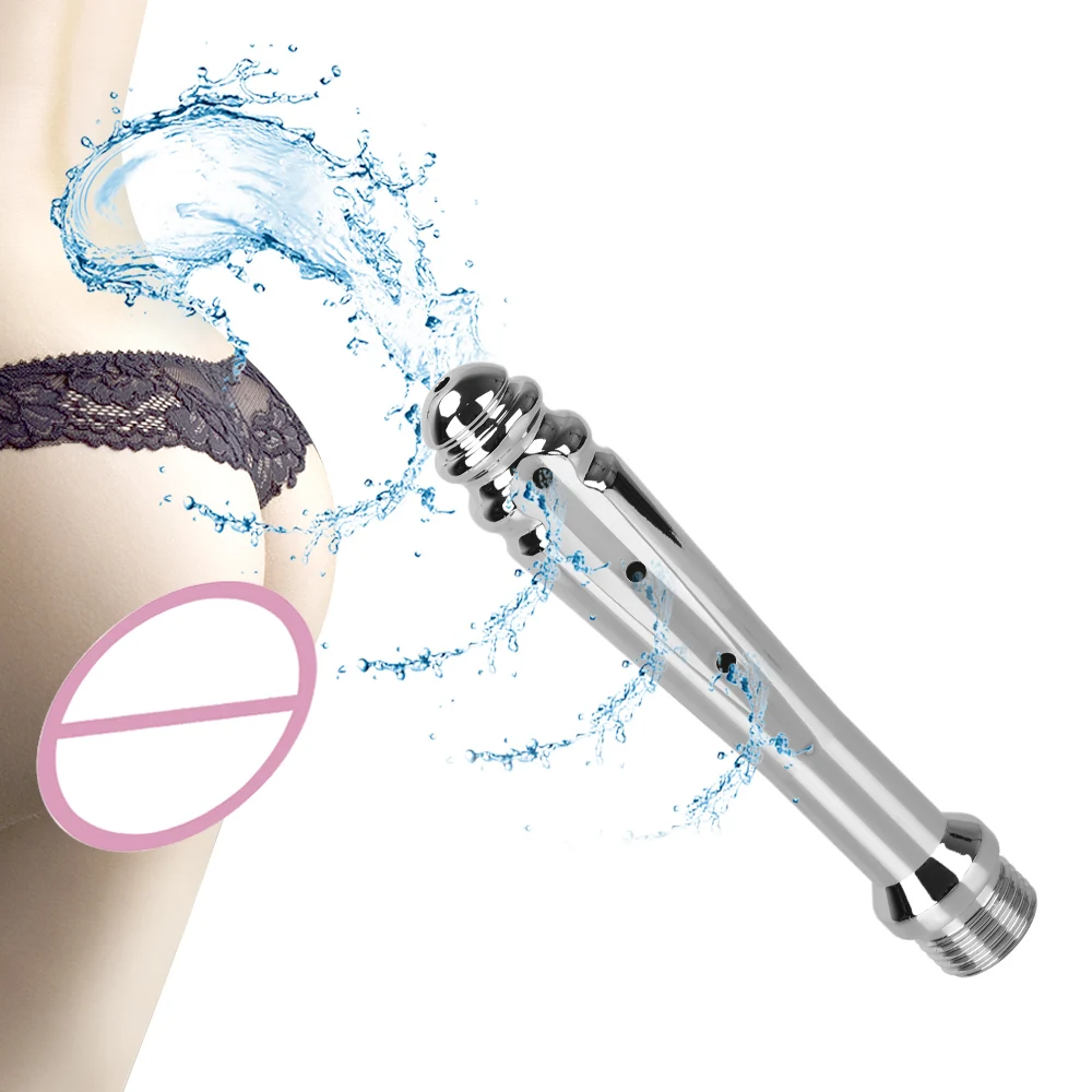 Aluminum Alloy Anal Enema Cleaning Shower Colonic Anus Douche Nozzle Vaginal Wash Shower Head Sex Tools for Men Woman Couple