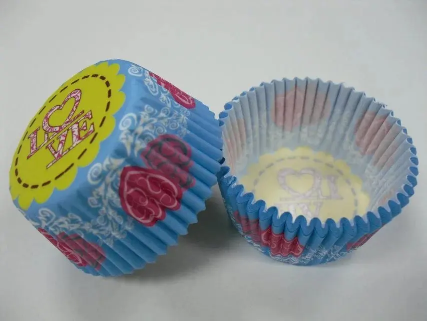 50x Pink Red Heart Valentines Day Christmas Cupcake Liners Muffin Baking Cup Case Tray Holder Wrappers Cake Mold Tool Decoration