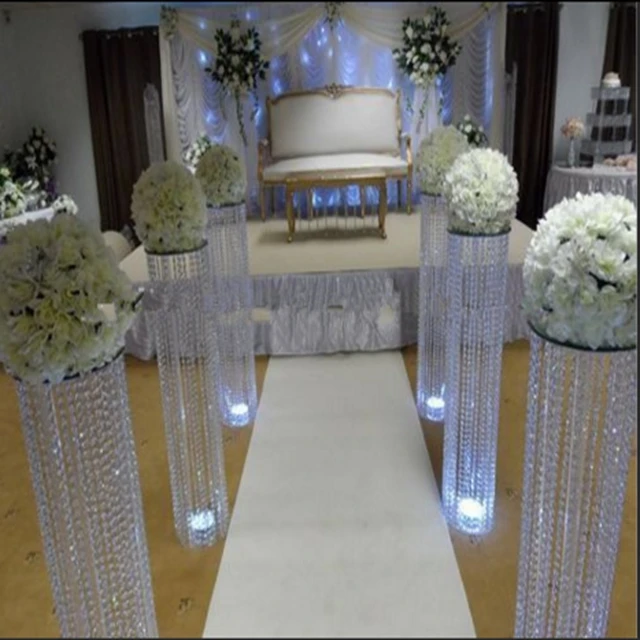 

10pcs)wedding aisle crystal pillars Wedding walkway stand Centerpiece for Party Christmas wedding decoryudao1863