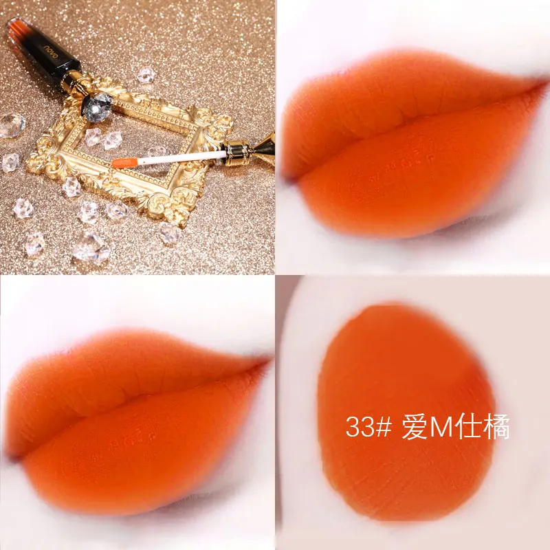 Sparkling Black Diamond Velvet Lip Glaze Waterproof Matte Lip gloss Long Lasting Silky touch Moisturizing Pigmented Lip Makeup