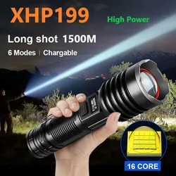 High Lumen XHP199 Powerful Led Flashlight Torch Light XHP160 XHP90 High Power Tactical Flashlight Usb Rechargeable Hand Lamp