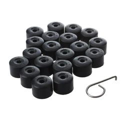 Roda Lug Nut Bolt Cap Covers, Ferramenta de remoção para VW Beetle, Audi, Skoda, Preto Acessórios de Proteção Exterior, 17mm, 20Pcs