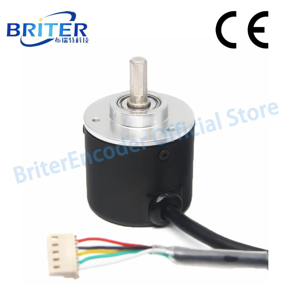 CAN Single turn 10/12/ 14/ 15bit high resolution Absolute Rotary Encoder Solid Shaft center hole BriterEncoder Angle Measurement