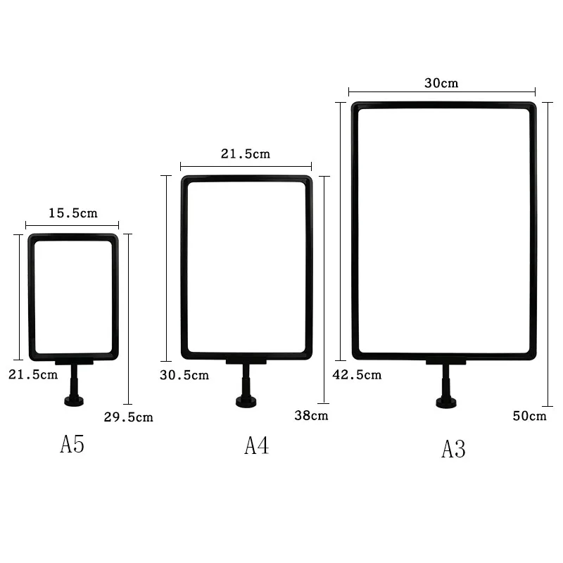 Service Equipment Store Supermarket Supplies Shelf Desk Top A5 A4 A3 Label Holder Magnetic Standing Sign Frame