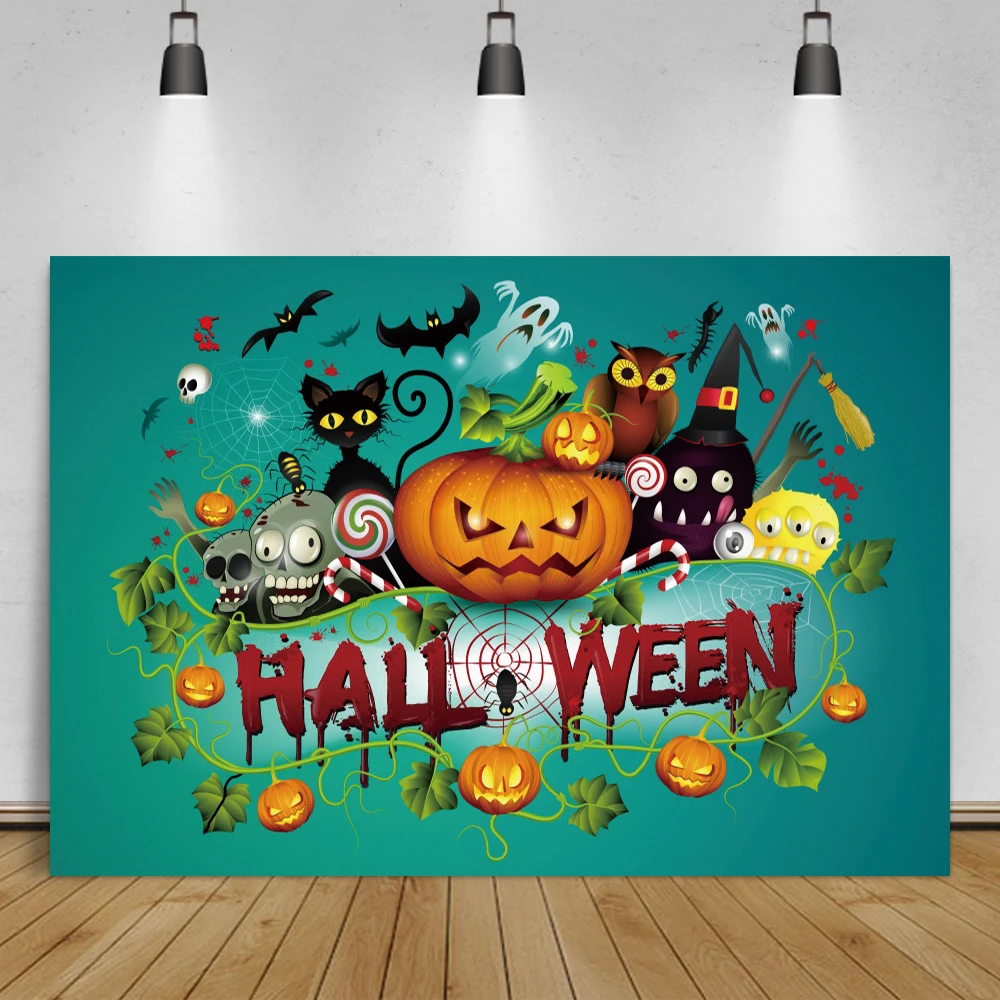 Laeacco 할로윈 배경 사진 영혼 호박 마법사 박쥐 해골 달 어린이 초상화 배경 Photocall 사진 스튜디오