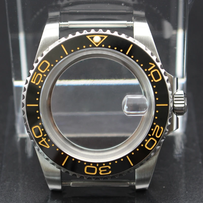 40mm Cases Men's Watch Ceramic Bezel Sapphire Glass Fit NH35 NH36 ETA 2824 Miyota 8215 Movement 28.5mm Dial Submariner Parts image 3