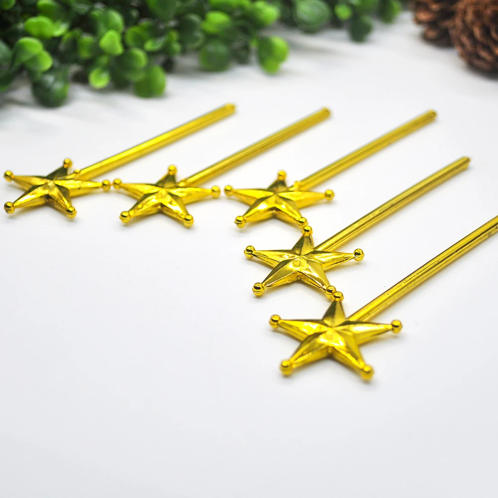 24PCS Magic Wand Five-pointed Star Christmas Tree DIY Decoration Gift Handmade Cake Mold Decoration Home Decoration Treetop Hat