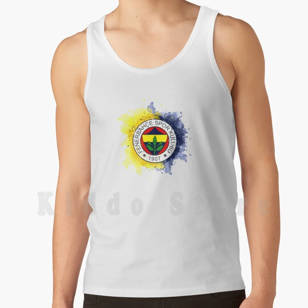 Fenerbahce Logo Tank Tops Vest 100% Cotton Fenerbahce Logo Logo Of Istanbul Football Club Turkey Logo Italia Logo Of