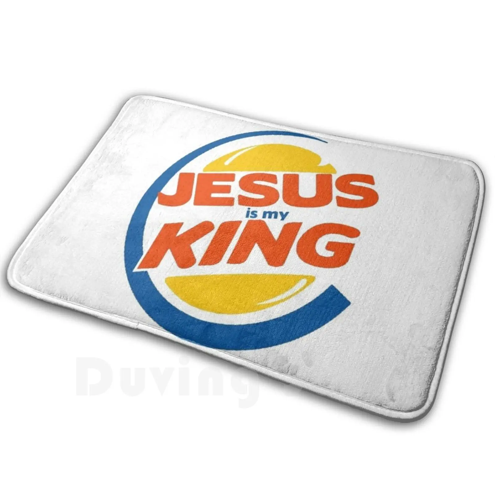 Jesus Is The King Mat Rug Carpet Anti-Slip Floor Mats Bedroom Christian Jesus Cross Lord God Christianity Christ Good Father