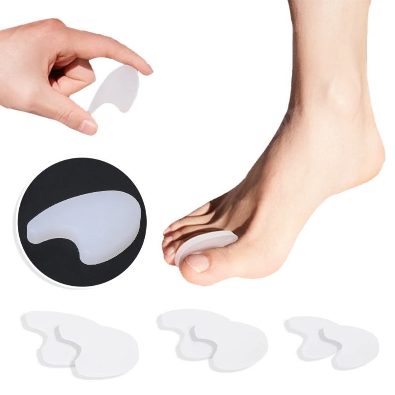 2x Silicone Gel Toe Wedge Separators Polymer Pad Foot Protector Spacers Cushion