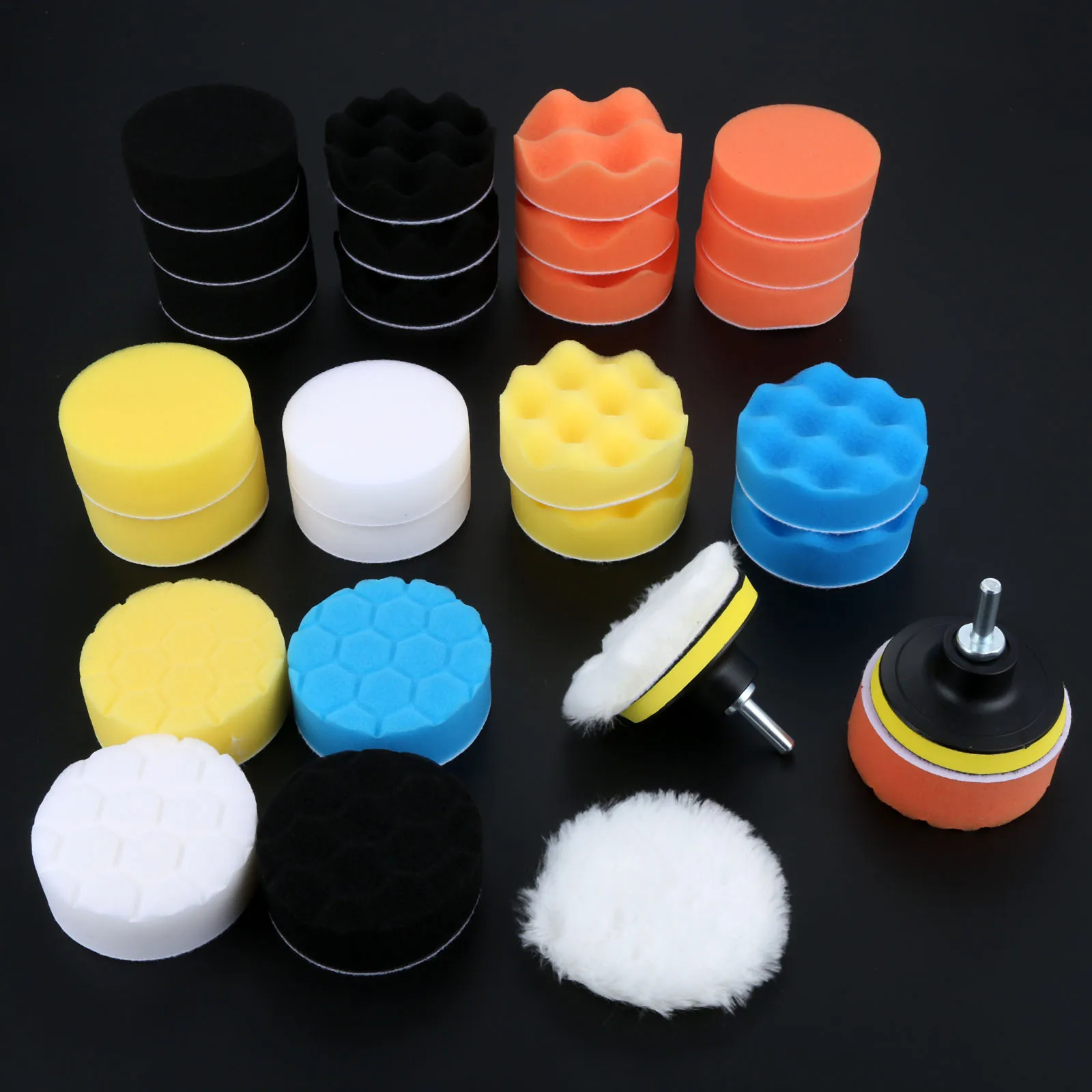 DRELD 31 шт. 3 дюйма Автомобильная губка дрель полировка воском полировка полировочные колодки Набор для автомобиля полировщик M10 адаптер дрели...
