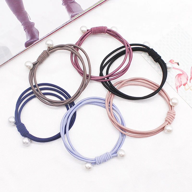 2022 Fashion Pearl Elastic Hair Bands multilayer hair ring Ponytail Holder Headband Rubber Band for women girls Hair Accessories