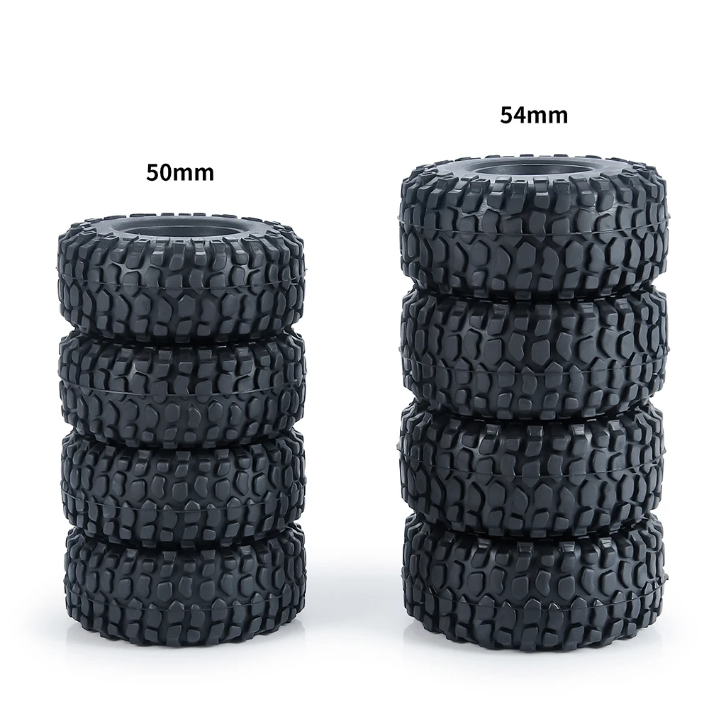 AXSPEED 1.0inch Beadlock Rubber Wheel Tires for TRX-4M 1/18 Axial SCX24 Deadbolt C10 Wrangler Gladiator Bronco 1/24 RC Car Parts